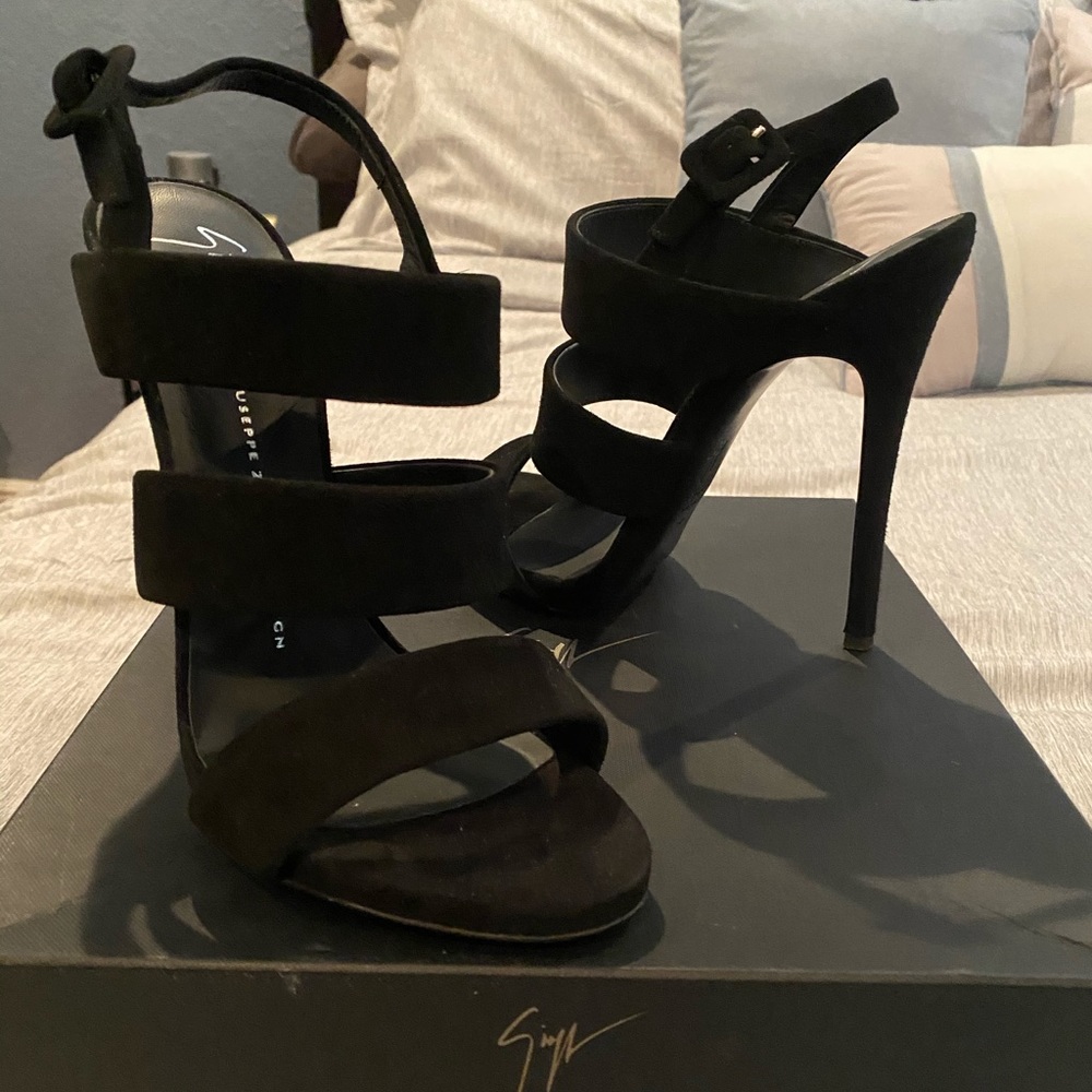 Black suede heels Giuseppe Zanotti Authentic